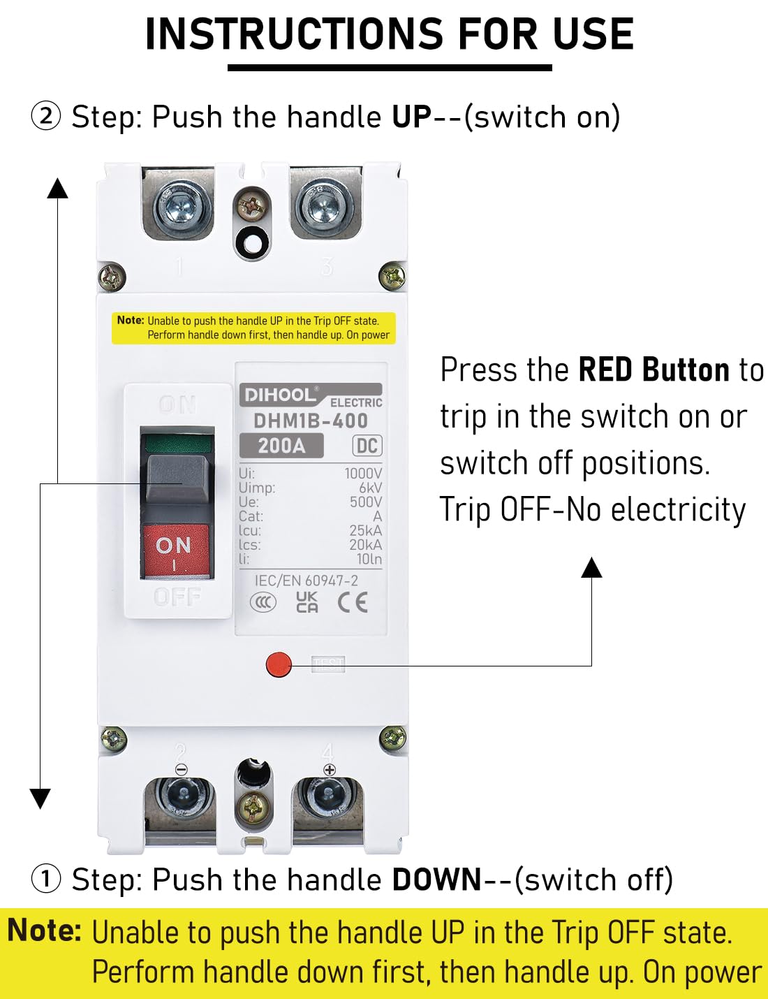 DIHOOL DC Breaker suitable for solar, UPS, and data center setups