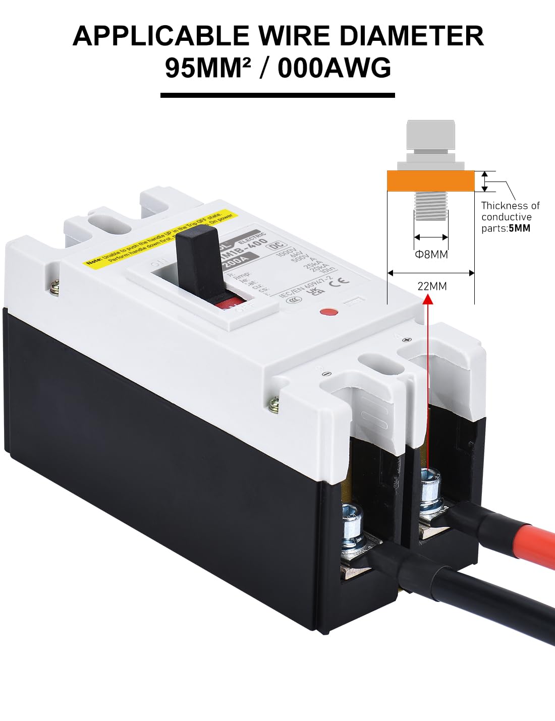 DIHOOL 2P breaker with thermal magnetic trip for circuit protection
