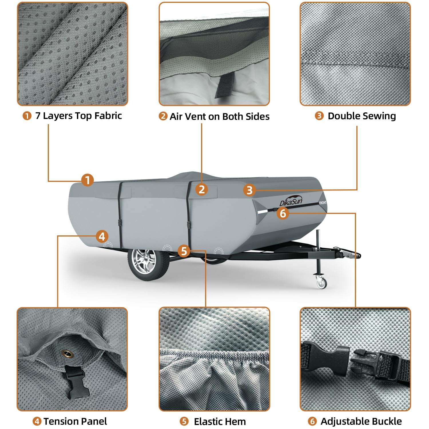 DikaSun wind buckle system secures the cover against gusts