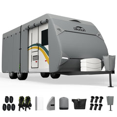 DikaSun RV Cover 7-layer top shields trailer from sun and debris