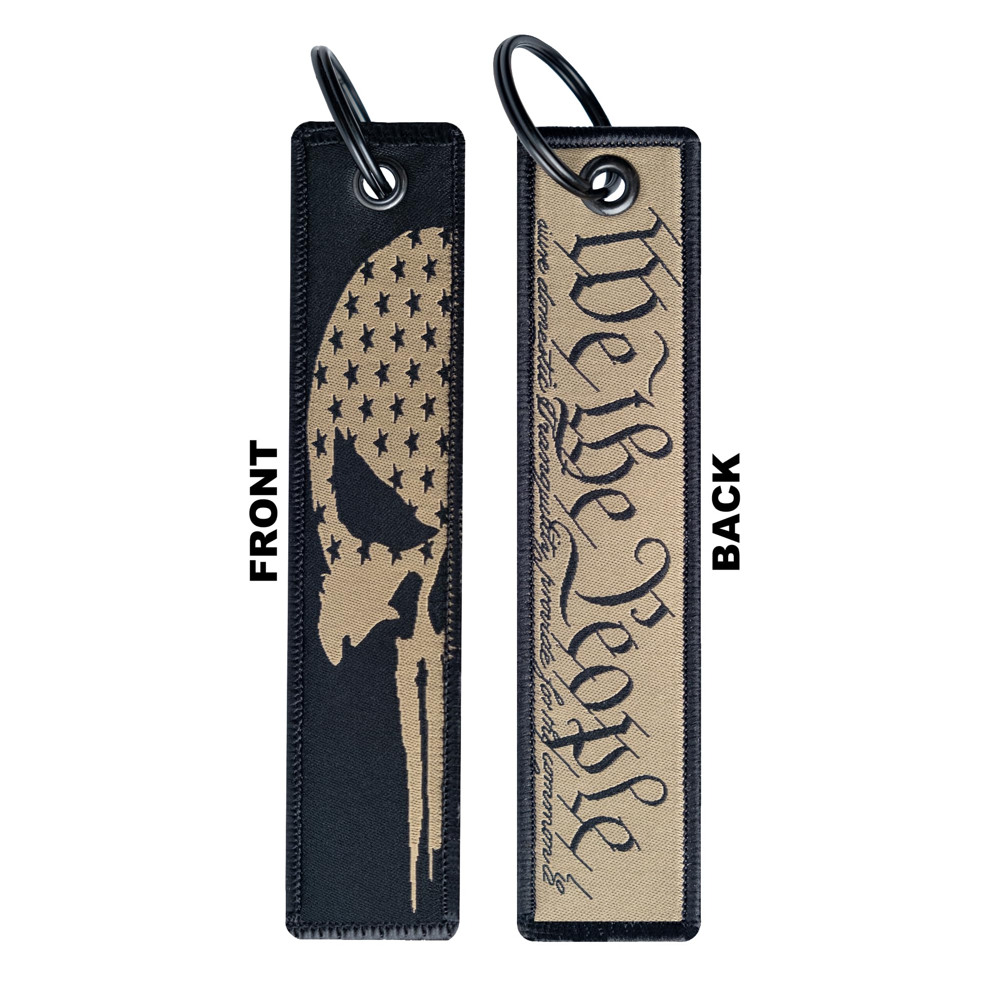 DillenCo We The People nylon key tag close-up, lightweight and versatile