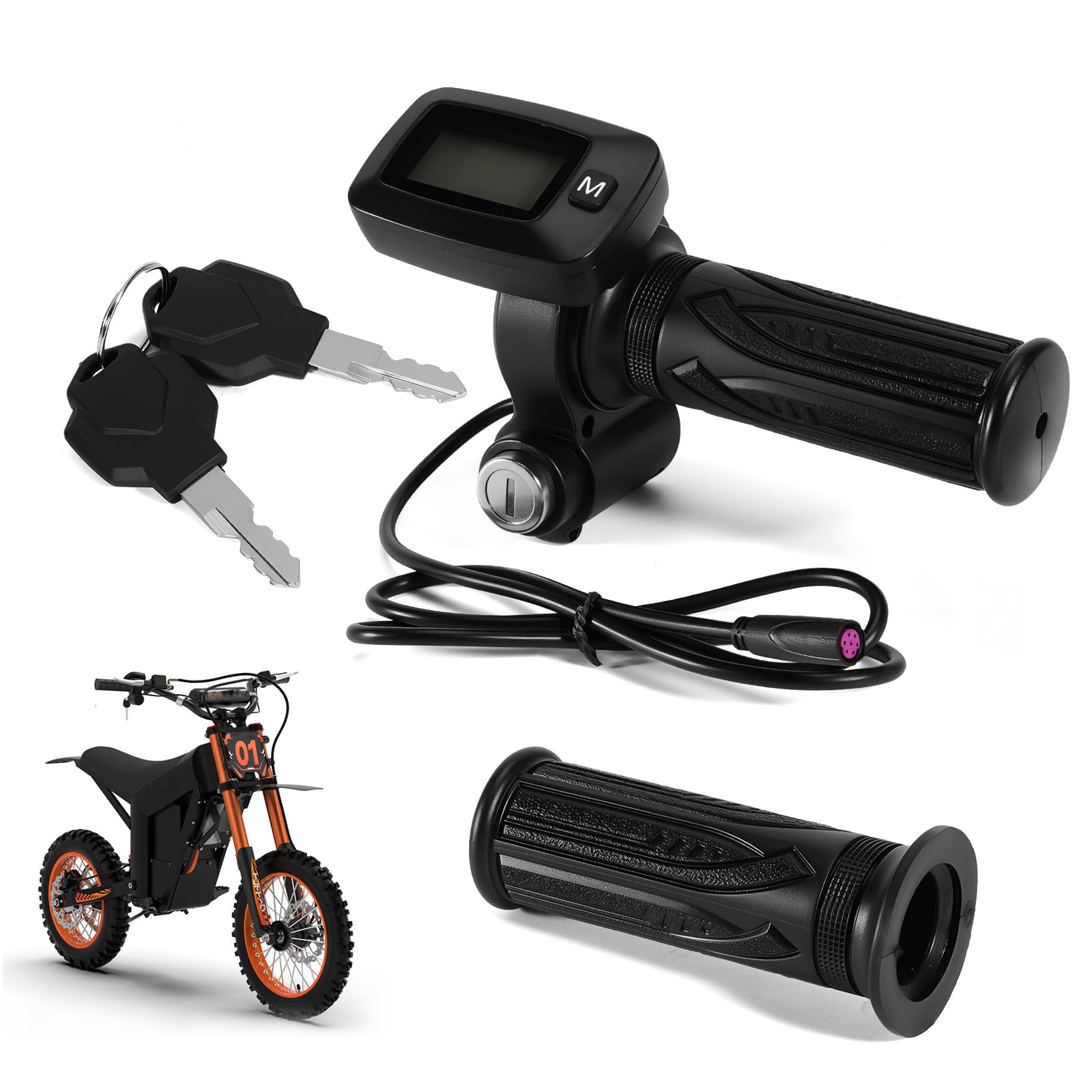 Dilomber 48V throttle with LCD display for Tuttio Soleil01 shows ride data in real time.