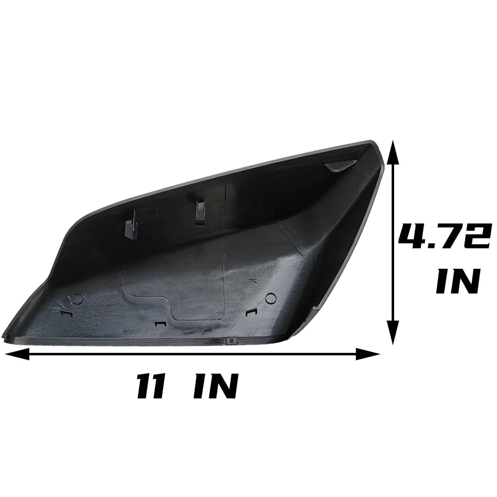 DIMEANI Malibu side mirror cover captured from front, glossy black finish.