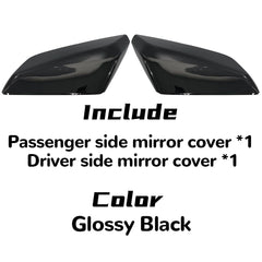 DIMEANI Malibu mirror cover assembly shown in glossy black for easy replacement.