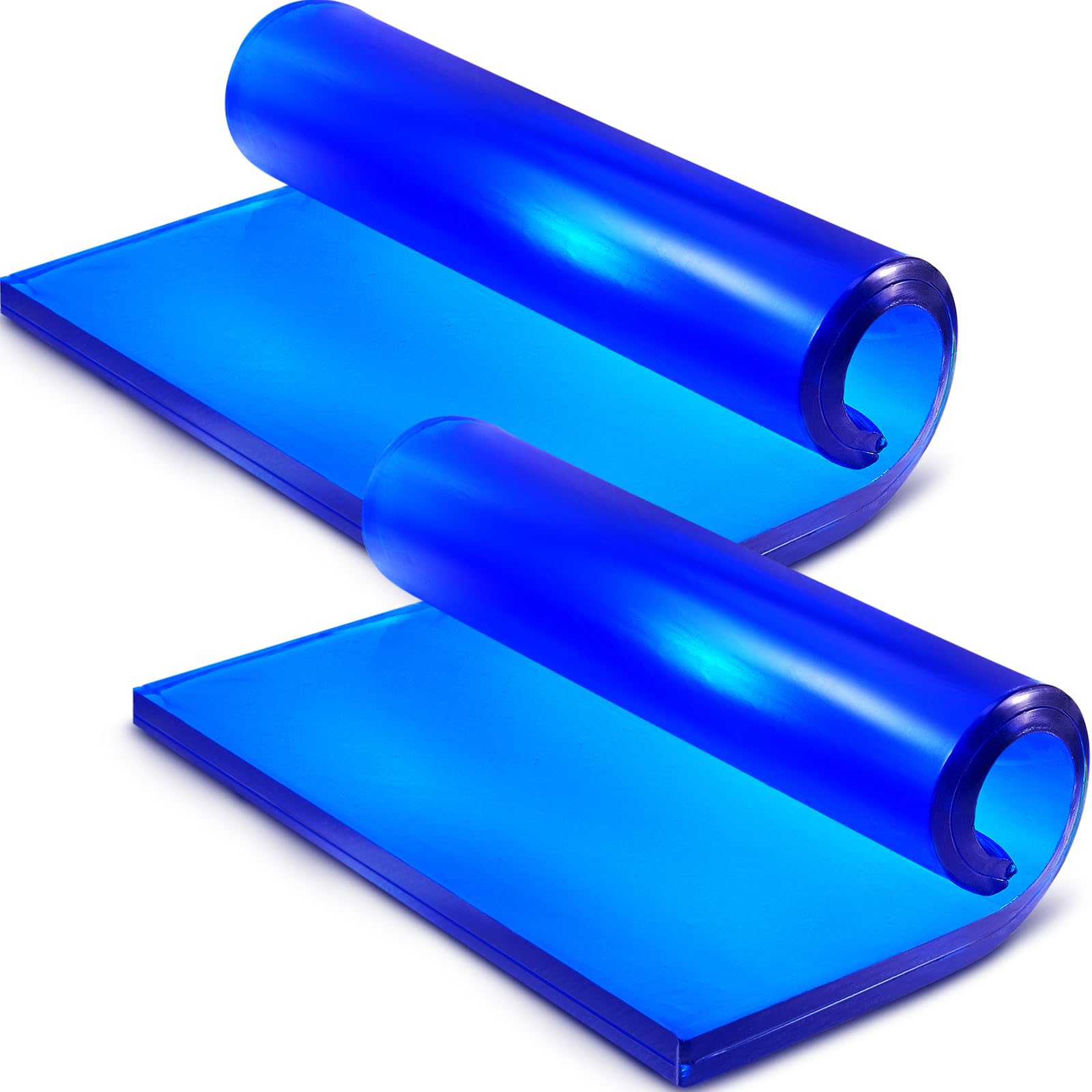 Dimsile blue two-piece motorcycle seat gel pads set for enhanced ride comfort on bikes.