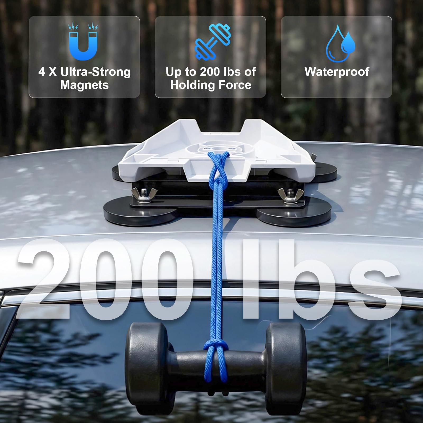 Dinfu Starlink Mini magnetic base on roof provides stable hold