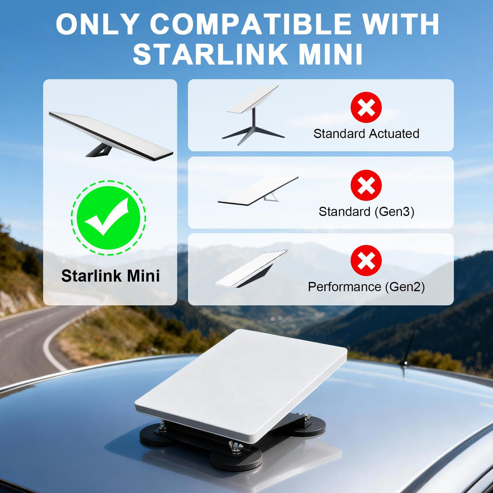 Dinfu Starlink Mini magnetic mount remains secure at highway speeds
