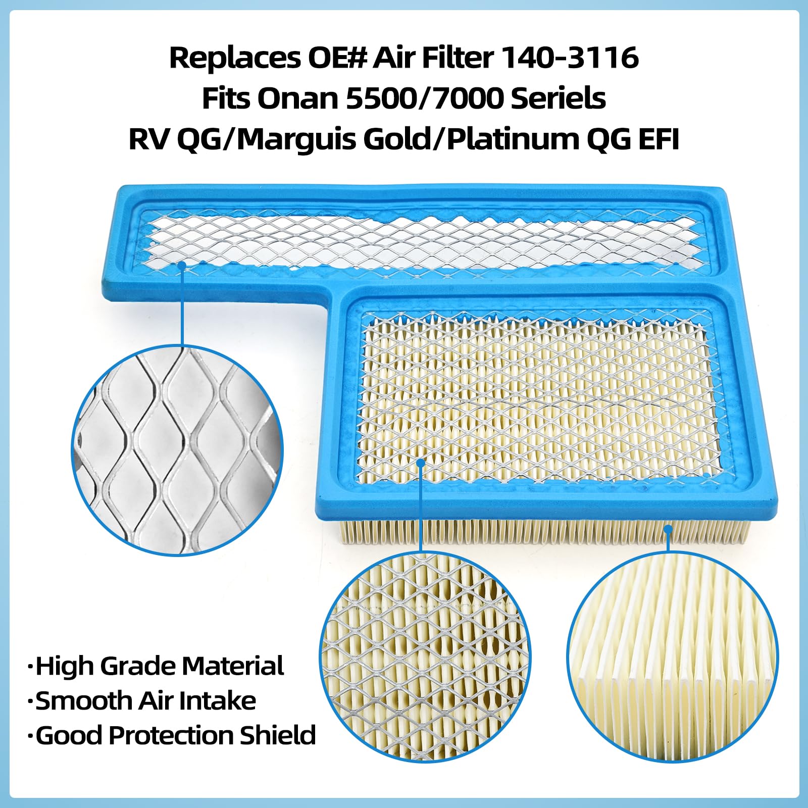 DingRan tune-up kit Onan air filter 140-3116 keeps intake air clean for steady performance.