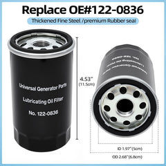 DingRan Onan oil filter 122-0836 supports debris removal for reliable oil flow.