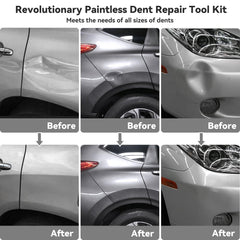 DIQDI golden lifter addressing small dents on metal surfaces.