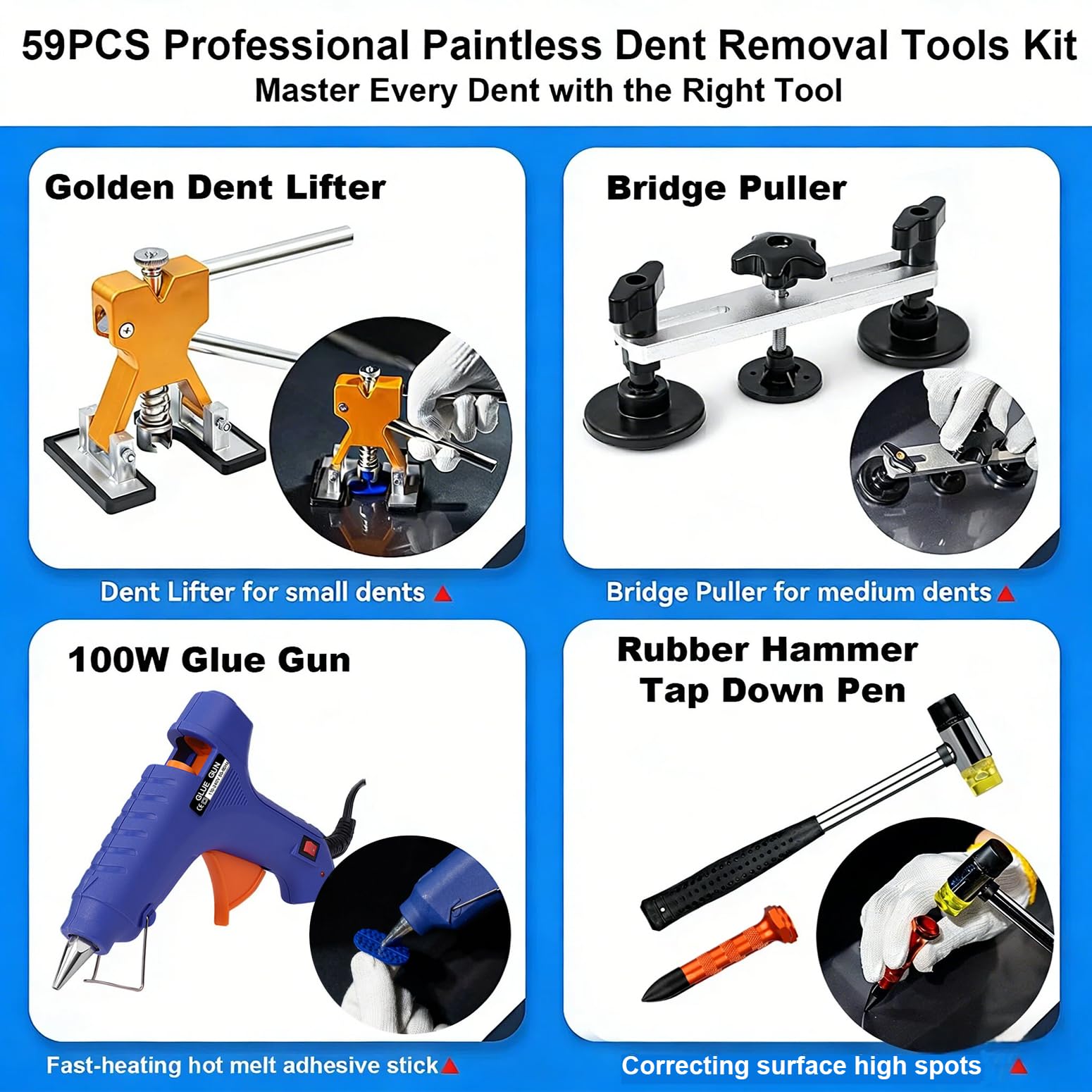 DIQDI soft-base pads cushion panels during dent pulling