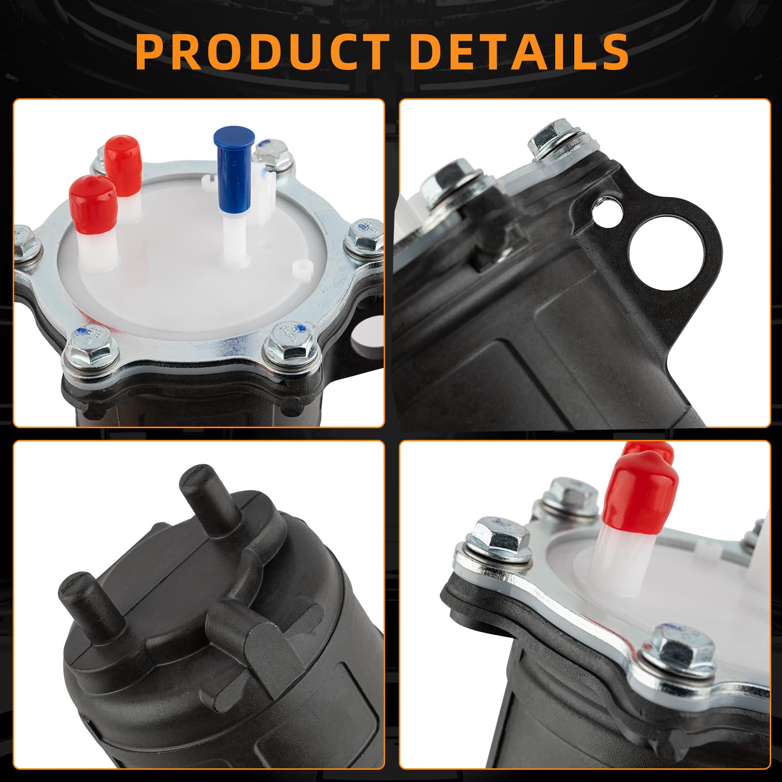 DIRBOERF fuel pump profile view highlights compact, quiet operation.