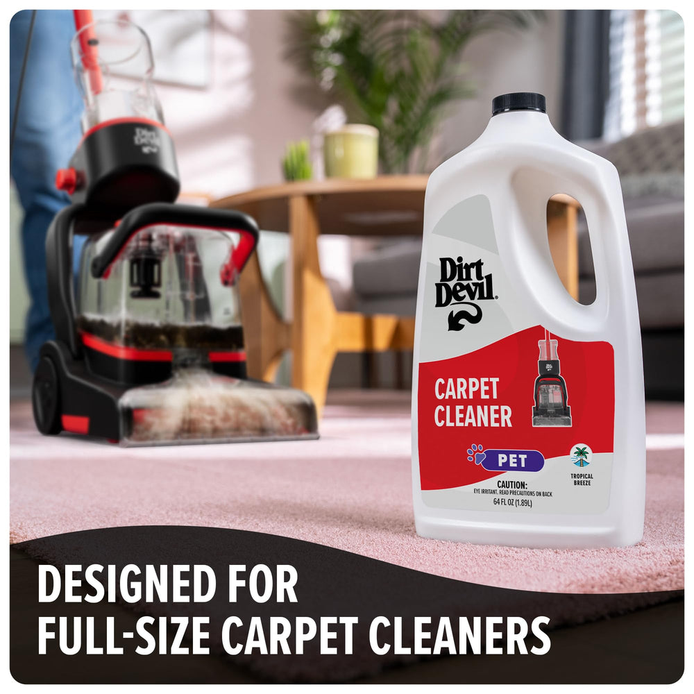 Dirt Devil full-size carpet cleaner in use for home carpet cleaning