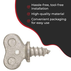 Discount Car Care HI-TECH plate-thumb-screw in action demonstrates hassle-free installation.