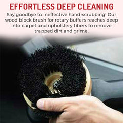 Discount Car Care HI-TECH Wood Block Brush polishes interior upholstery safely