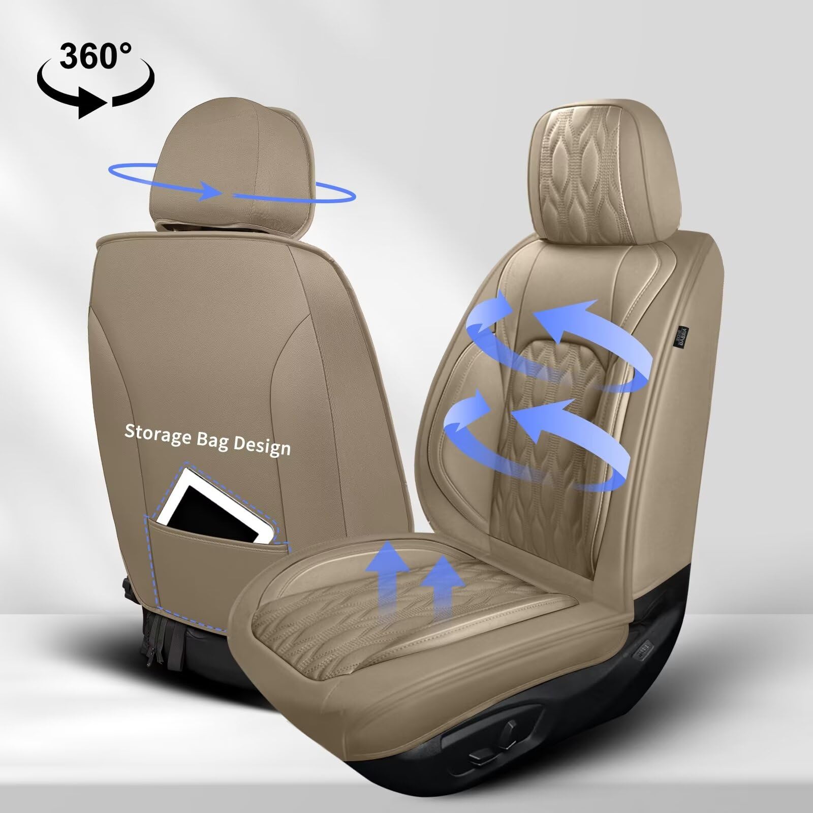 DISUTOGO full set seat covers in beige enhance cabin comfort and protection.