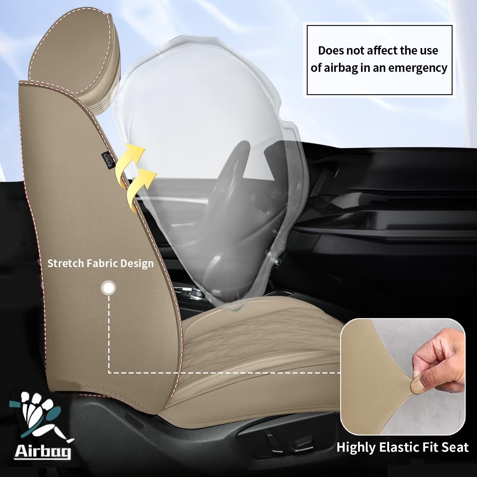 DISUTOGO waterproof faux leather seat cover keeps seats dry after spills.