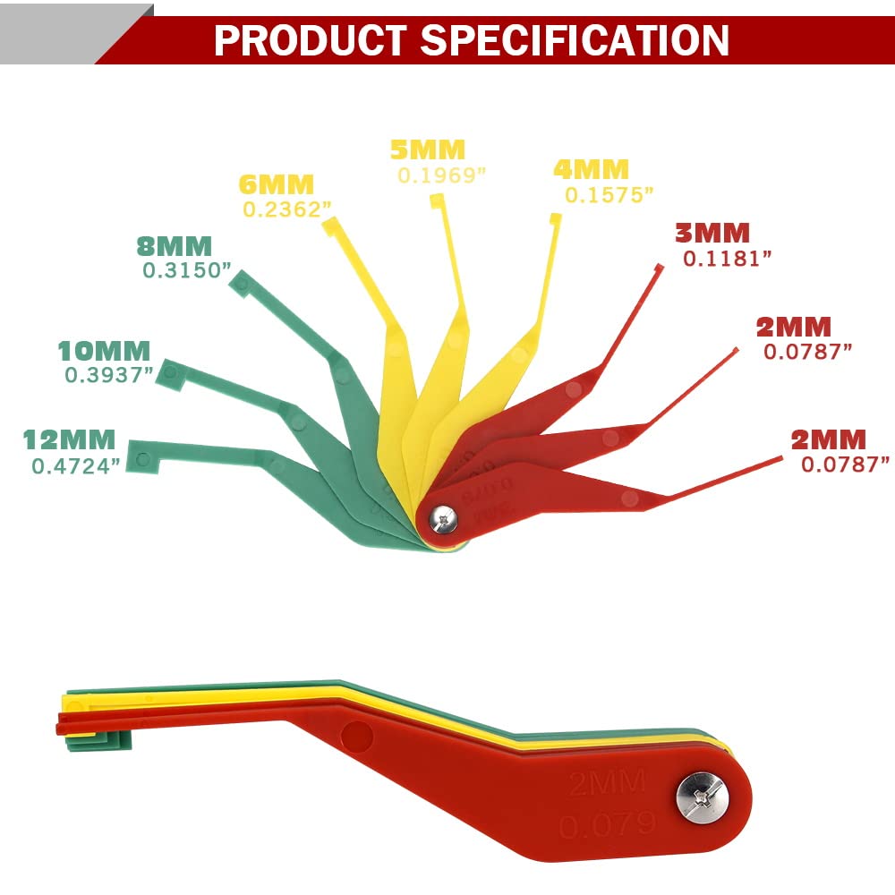 DITKOK color-coded gauge fins used for quick wear reading.