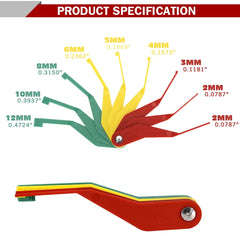 DITKOK color-coded gauge fins used for quick wear reading.
