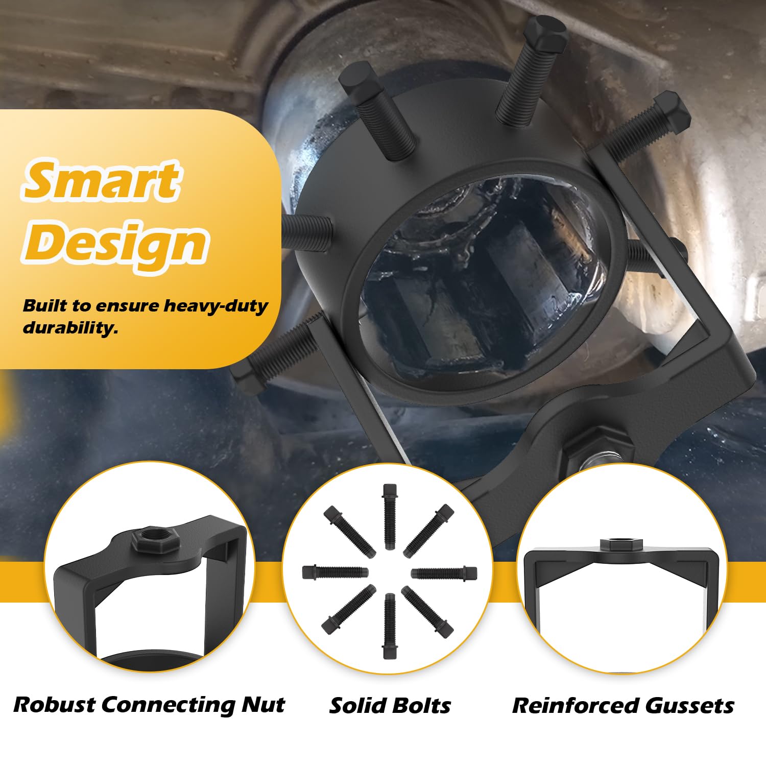 Tool compatible with 5/8-18 slide hammers for versatile CV work.
