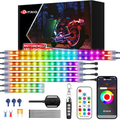 DITRIO underglow front strip with vibrant colors for daytime visibility.