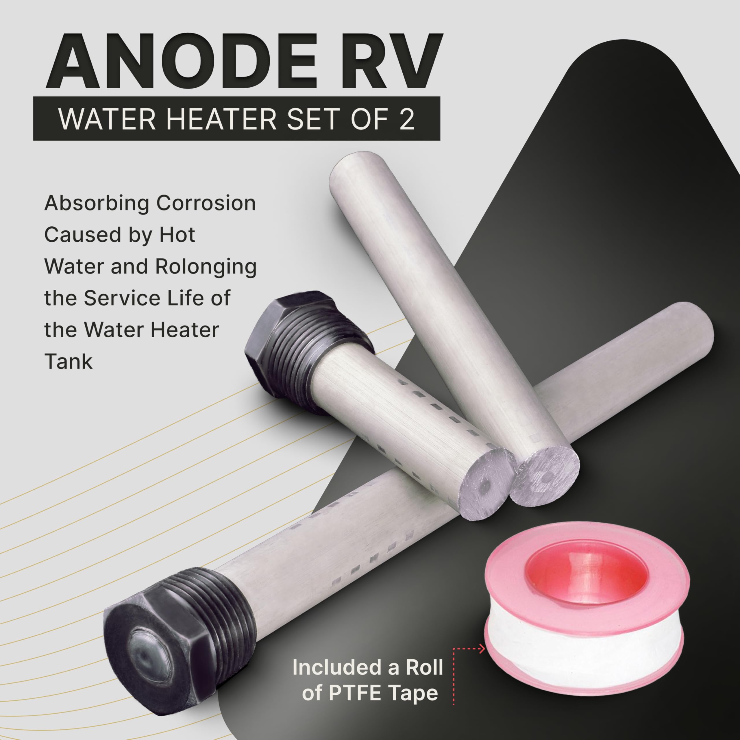 Magnesium anode rod delivers durable corrosion defense for Mor-Flo and Suburban tanks.
