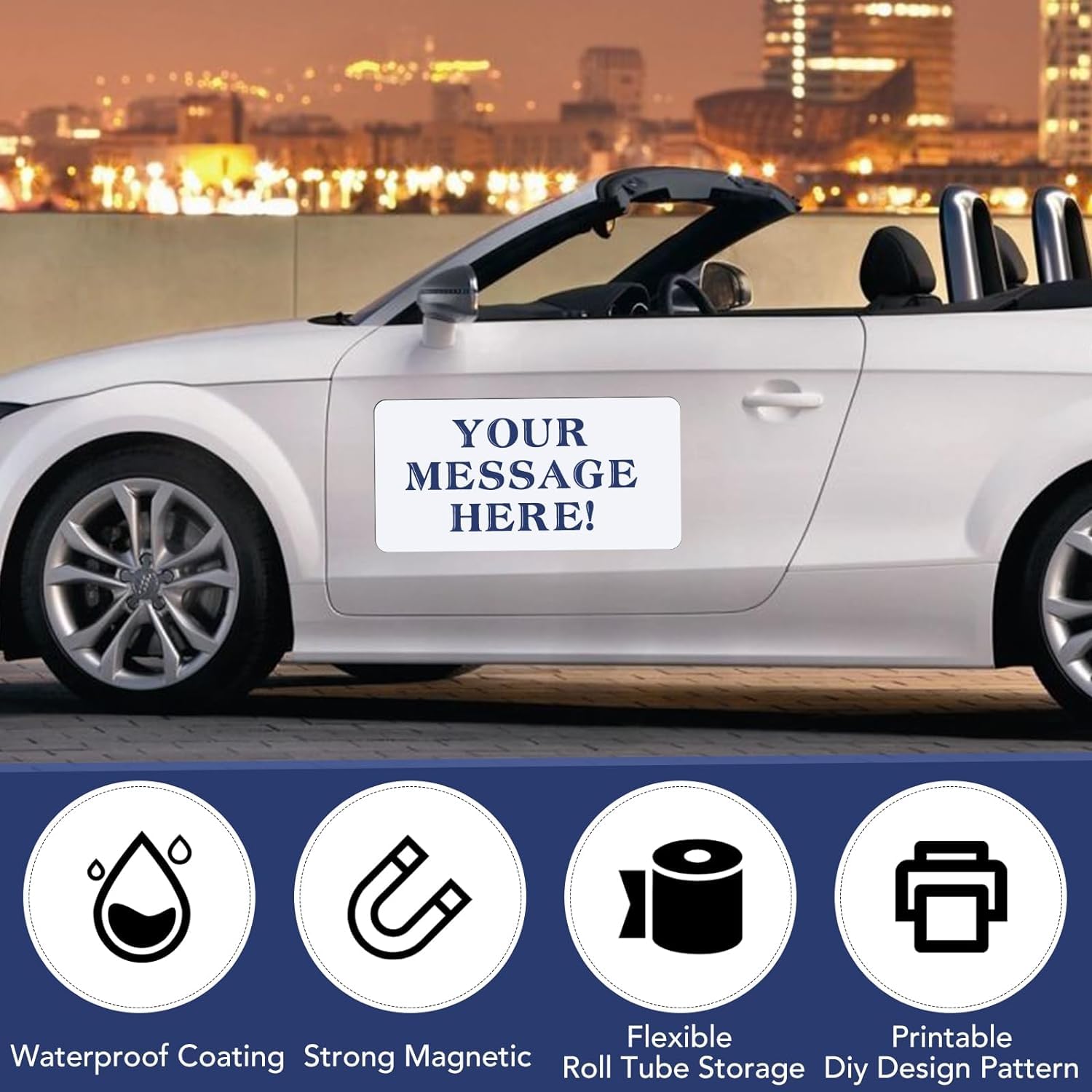 DIYMAG customizable car signs use inkjet vinyl for branded graphics