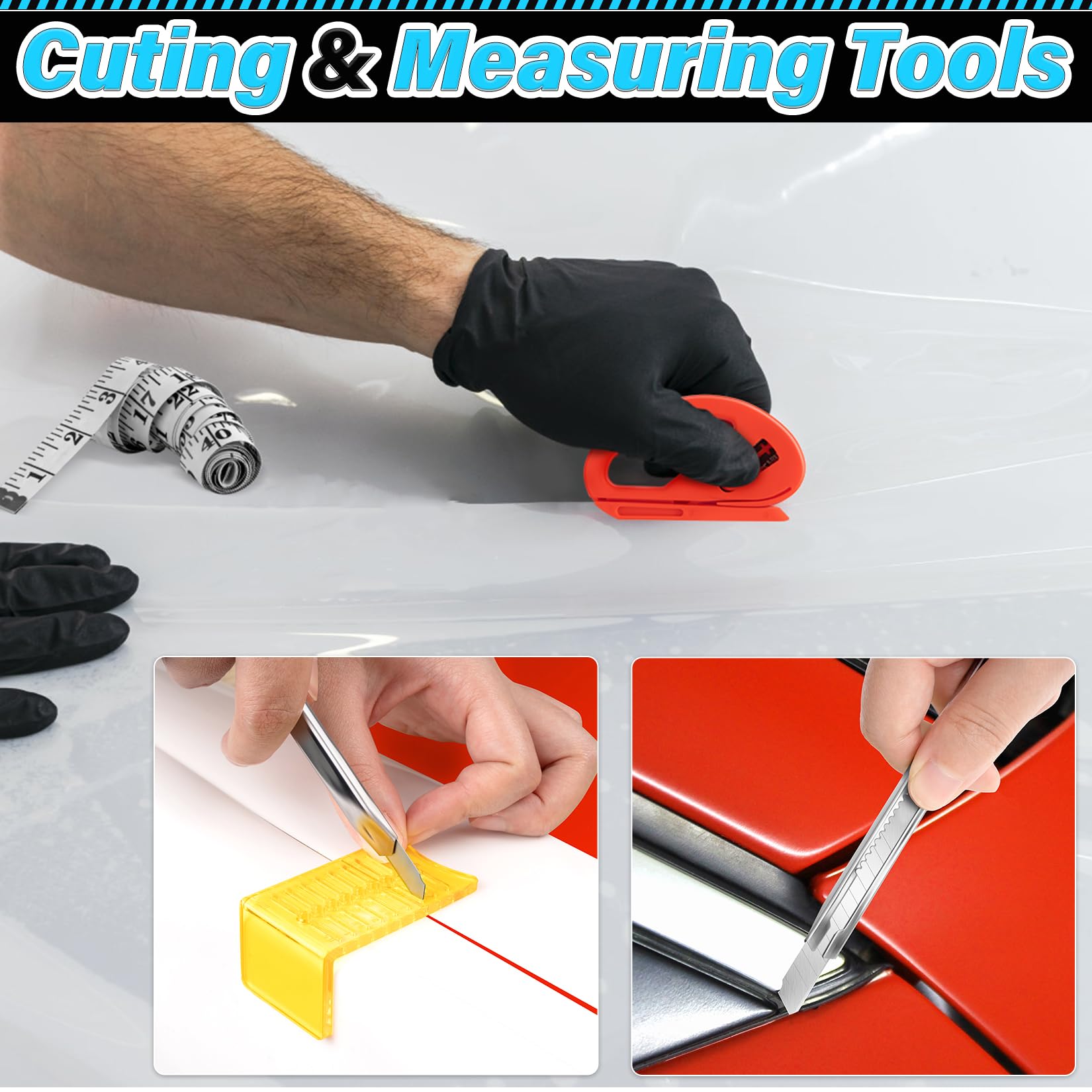 DIYSELF 9mm utility knife with cutting groove enabling precise cuts.
