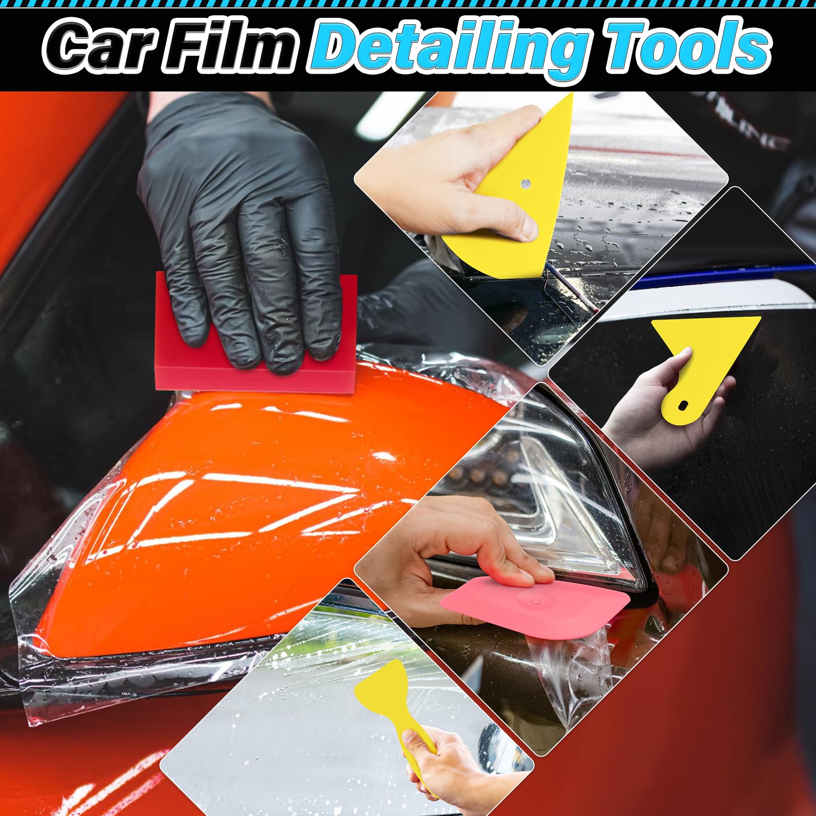 DIYSELF squeegees and scrapers used to remove bubbles on flat and curved surfaces.