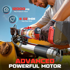 DIYtoolifz 12,000 PSI high pressure motor enables quick precise grease application