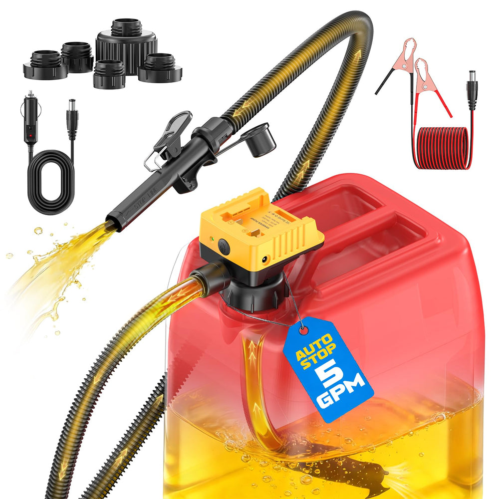DIYtoolifz fuel pump cordless for portable fueling on the go.