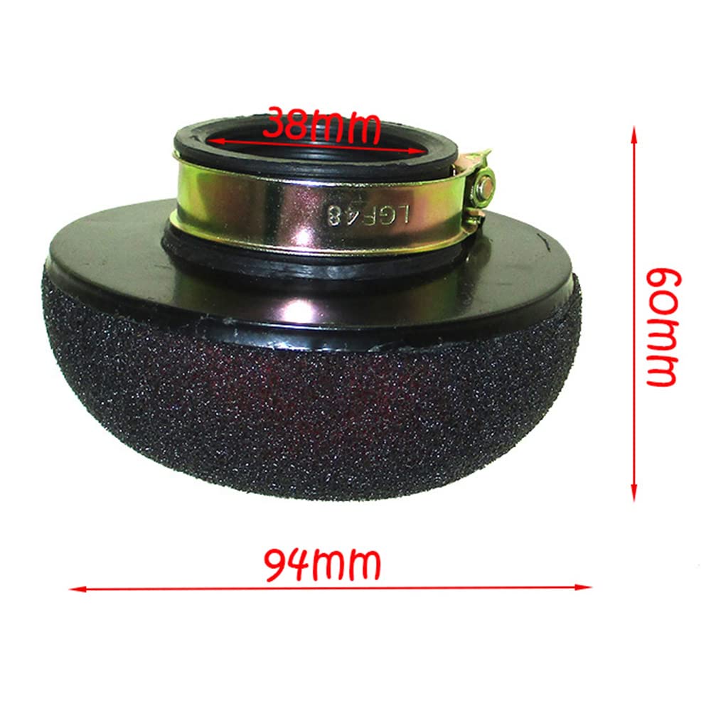 DJ-Motor 38mm air filter for 50cc-70cc engines; compact and versatile.