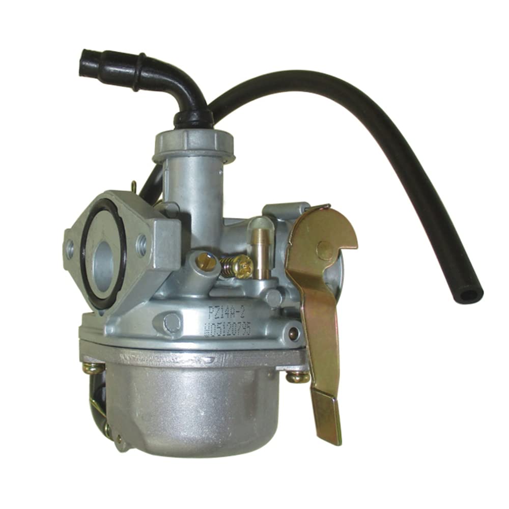 Close-up of DJ-Motor PZ14A carburetor engine detail.