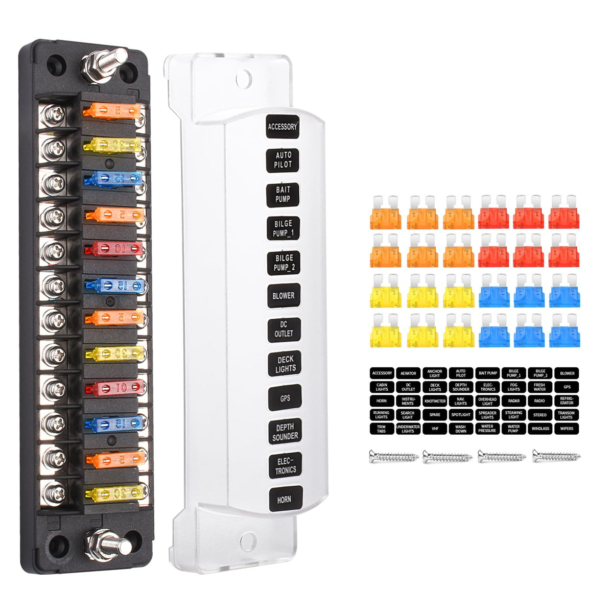DKESOKUP fuse block panel front view, compact and durable for tight engine bays.