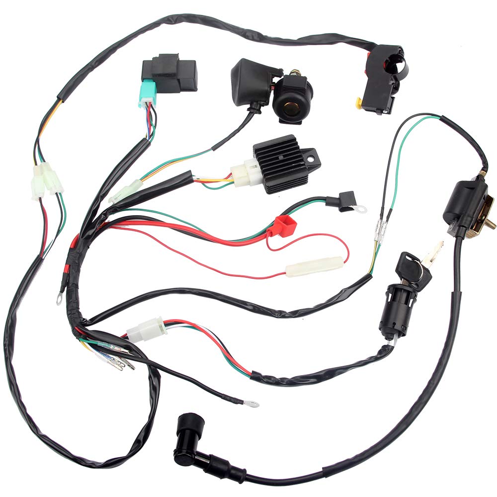 DKIIGAME electric start wiring harness for quick ATV ignition setup