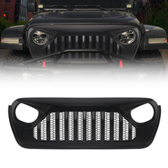 DKMGHT front grill for Jeep Wrangler JL with matte black fury styling and airflow focus.