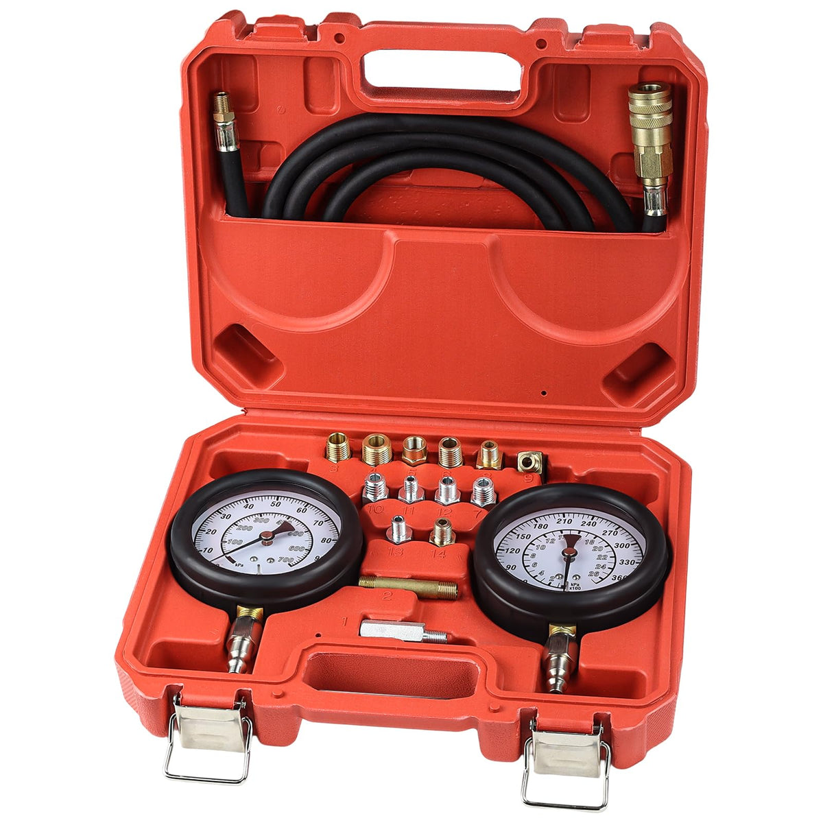 DKwoeshg Master Oil Pressure Test Set with adapters for versatile engine testing.