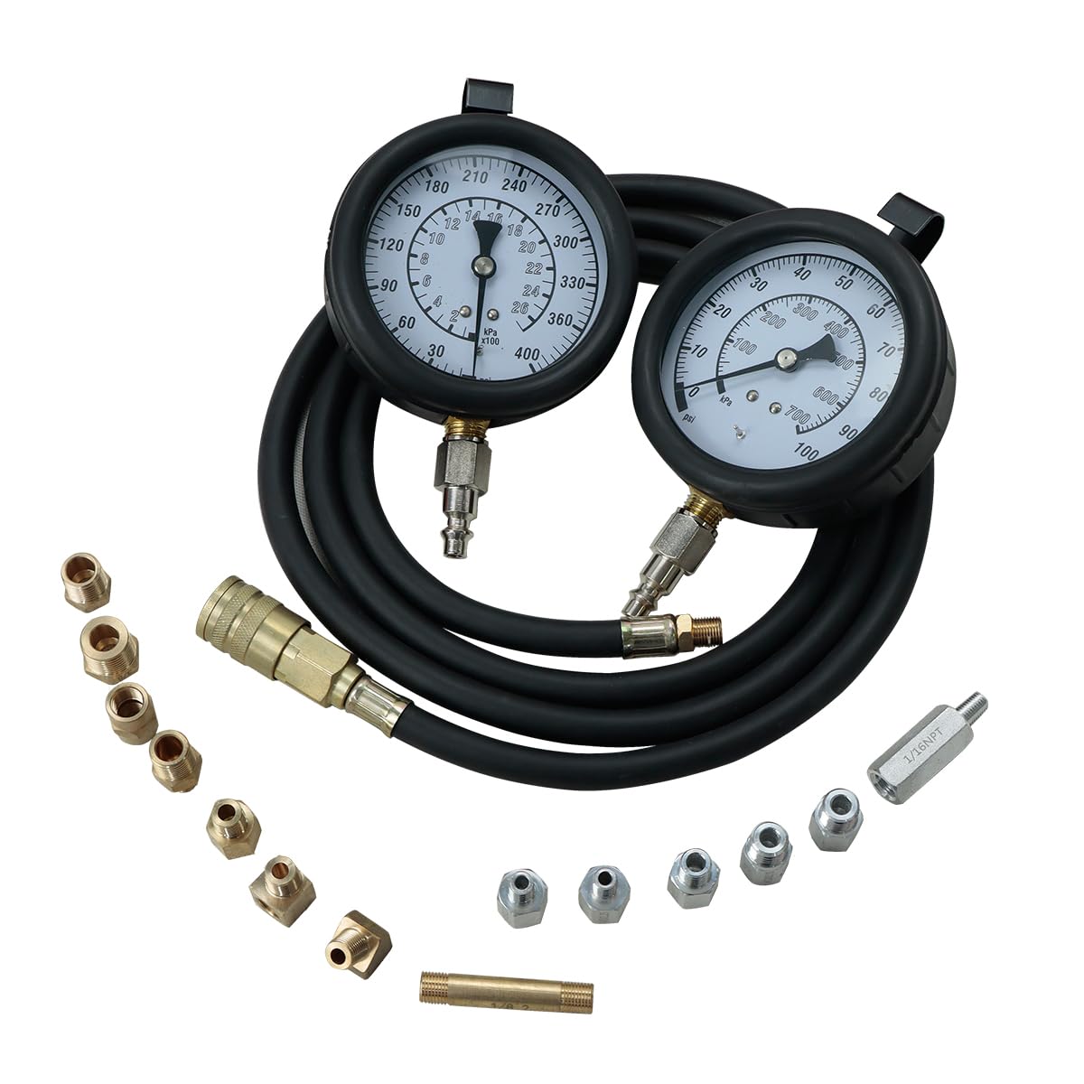 DKwoeshg two gauges up to 400 psi enable precise pressure checks.