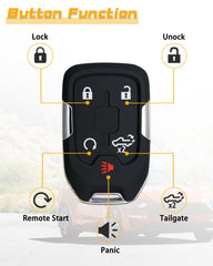 DLGHPO HYQ1EA label on fob confirms compatibility with GMC and Chevy models