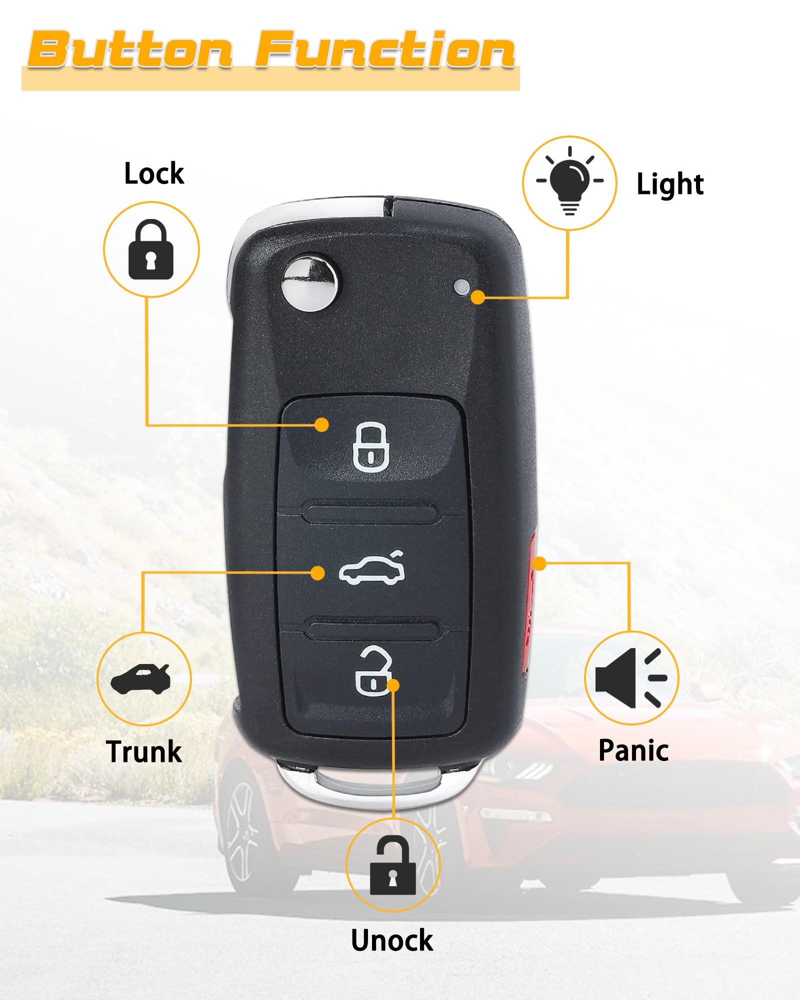 DLGHPO VW key fob electronics with pre-installed battery