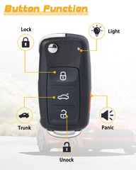 DLGHPO VW key fob electronics with pre-installed battery