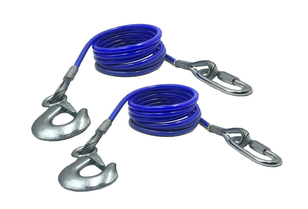 DLLRV trailer safety chains 68-inch cables ready for secure towing connections.