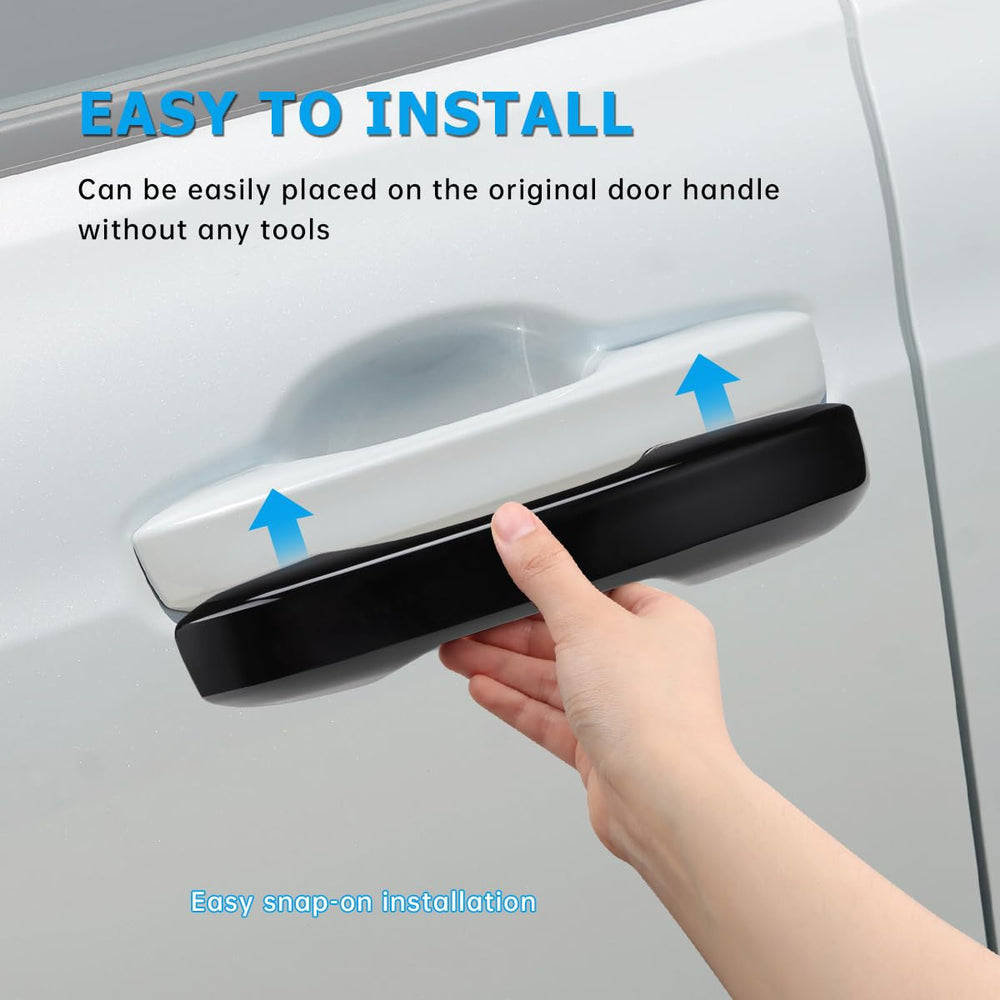 DLOVEG door handle cover on an Integra highlights glossy black look and shielded handles