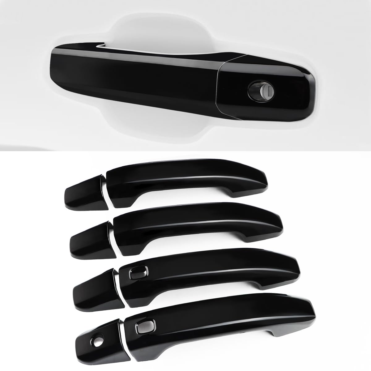 DLOVEG handle covers glossy black front profile for a sportier Silverado.