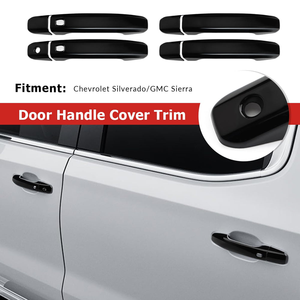 DLOVEG handle covers installed on Silverado protect against scratches and wear.