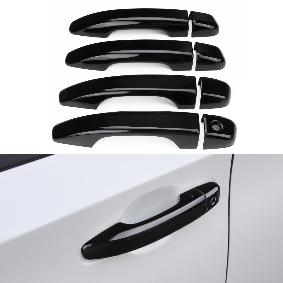 DLOVEG Honda Accord door handle cover in glossy black protects and refreshes exterior.