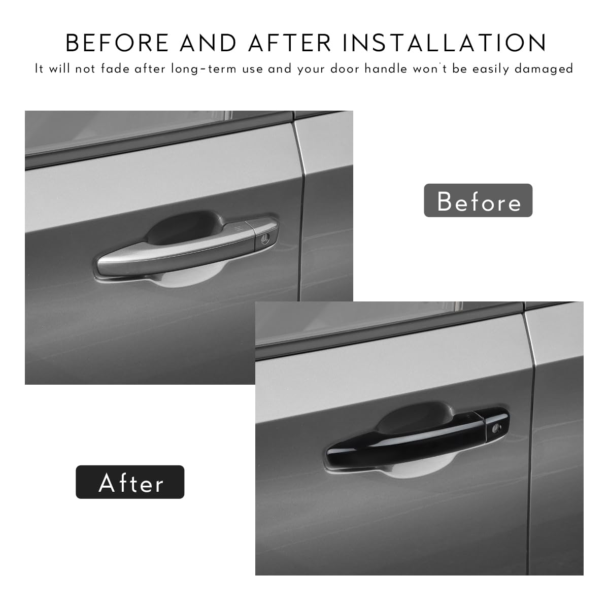 DLOVEG handle protector close-up shows glossy finish and smooth texture.