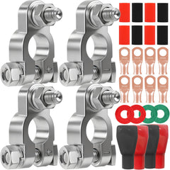 DLronwey battery terminal connectors with positive red cover for easy polarity identification and protection.