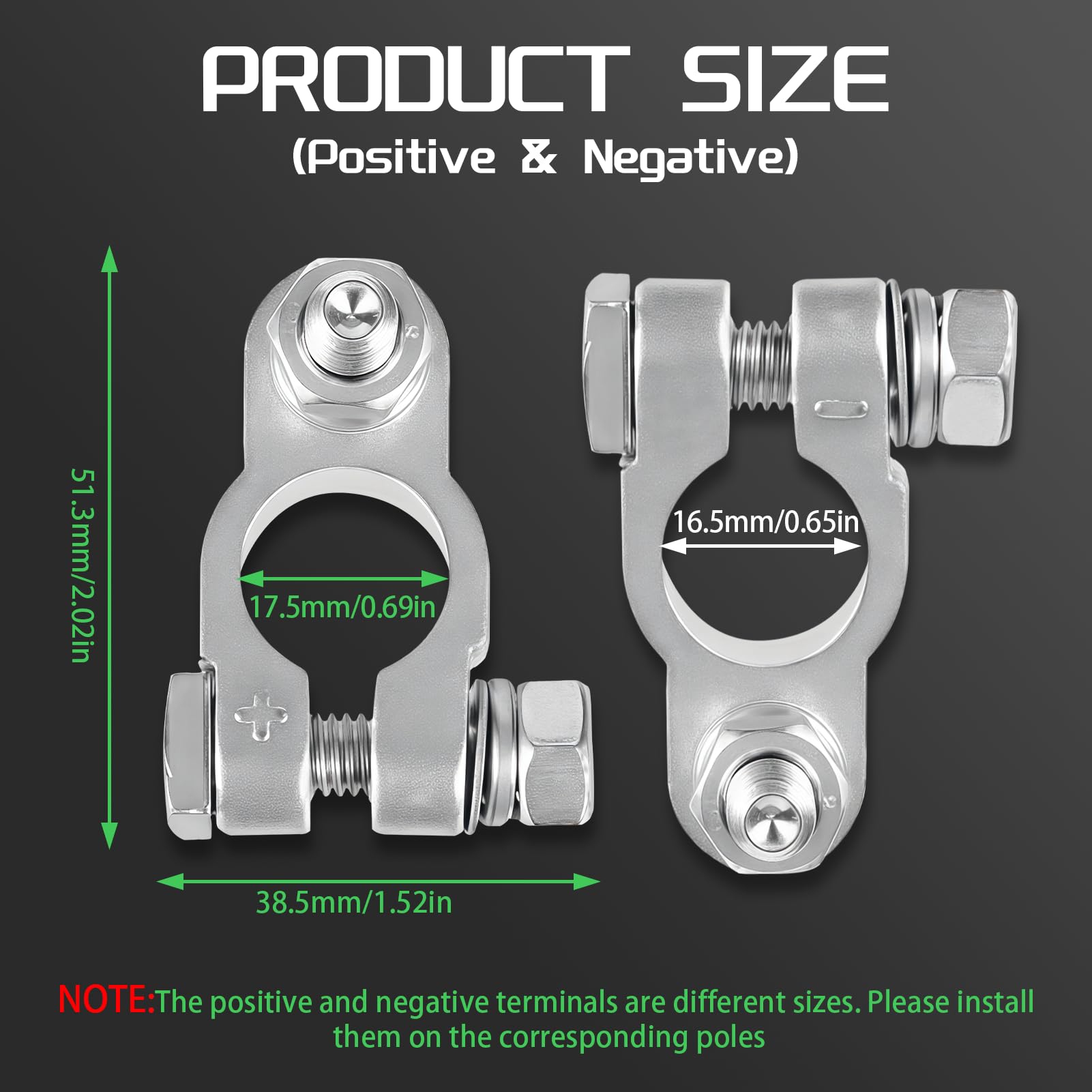 DLronwey negative terminal assembly promotes reliable electrical contact.