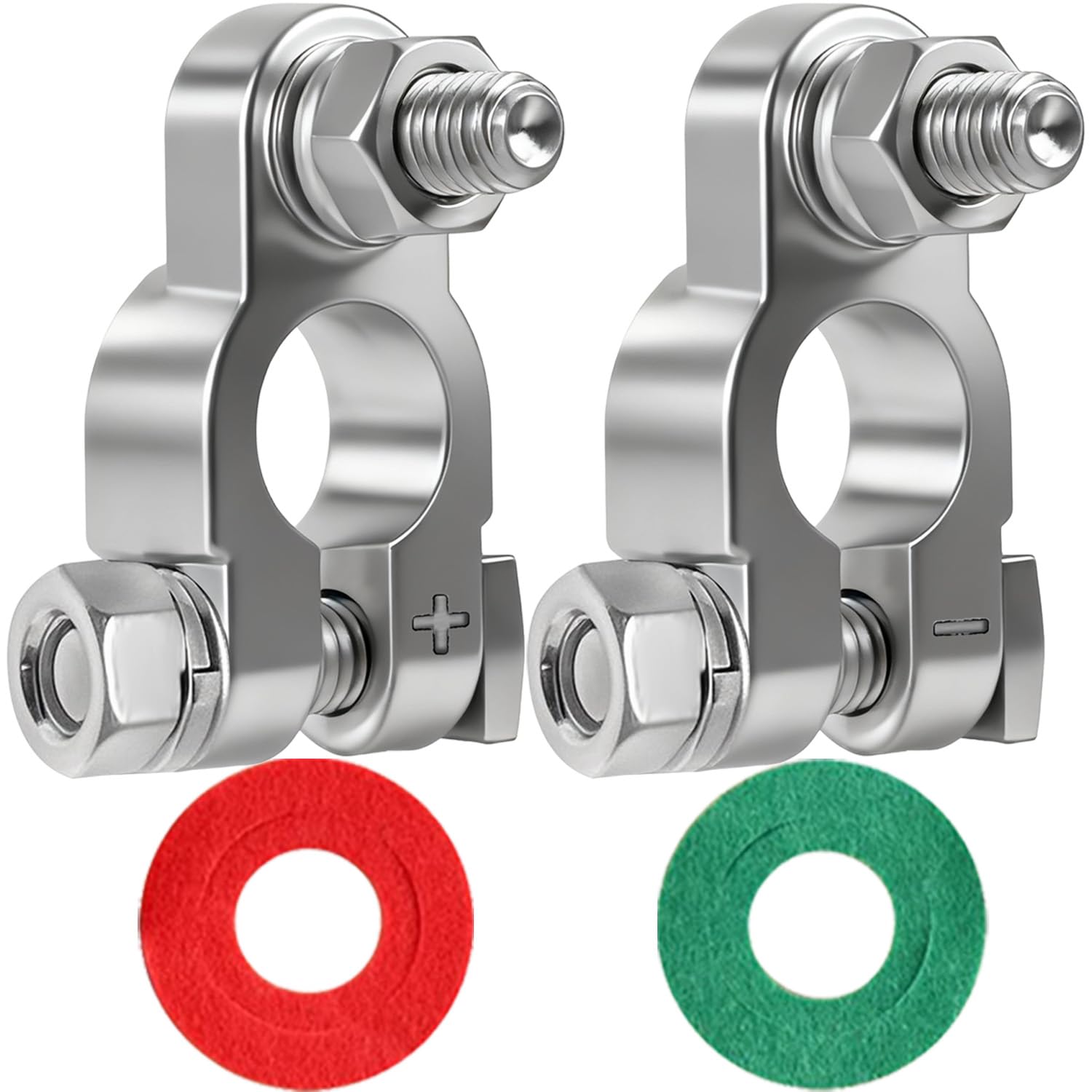 DLronwey battery terminals with military red and black covers for durable waterproof connections